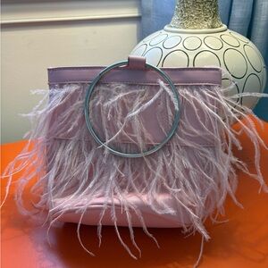 Pink Feathered Women's Bag